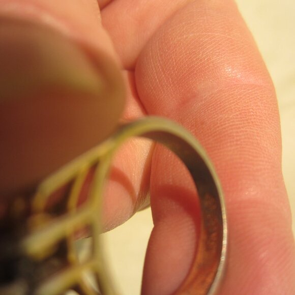 VTG 18KT GOLD ELECTROPLATED MULTISTONE RING - Picture 4 of 4